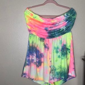 Tie-dye romper type dress